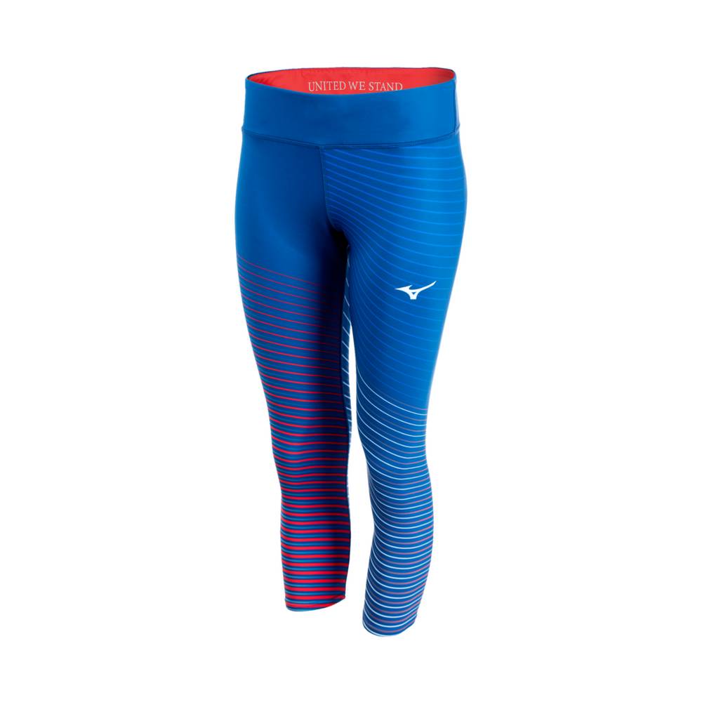 Mallas Mizuno Printable ¾ Mujer Azul Marino Ofertas WLOC-52184